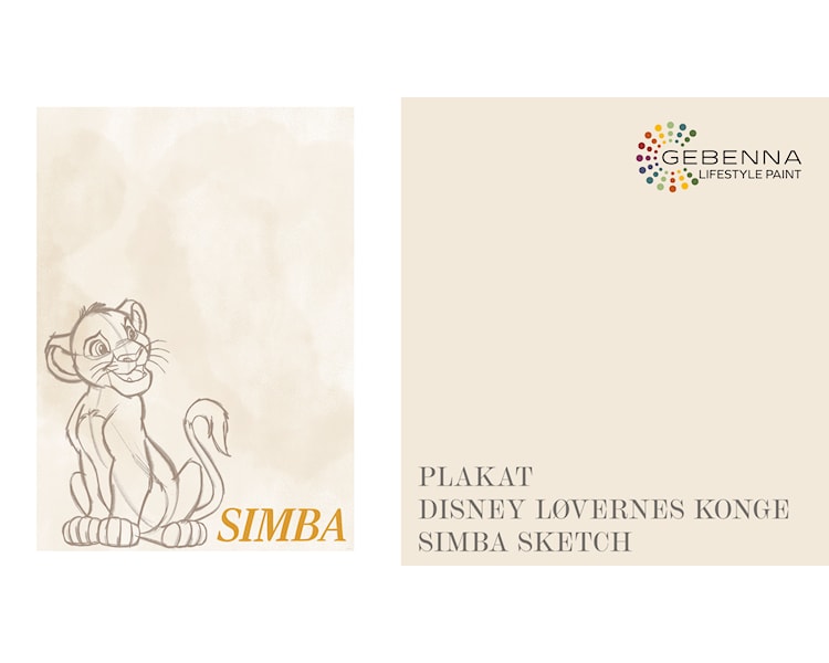 Plakat Disney Løvernes Konge Simba Sketch